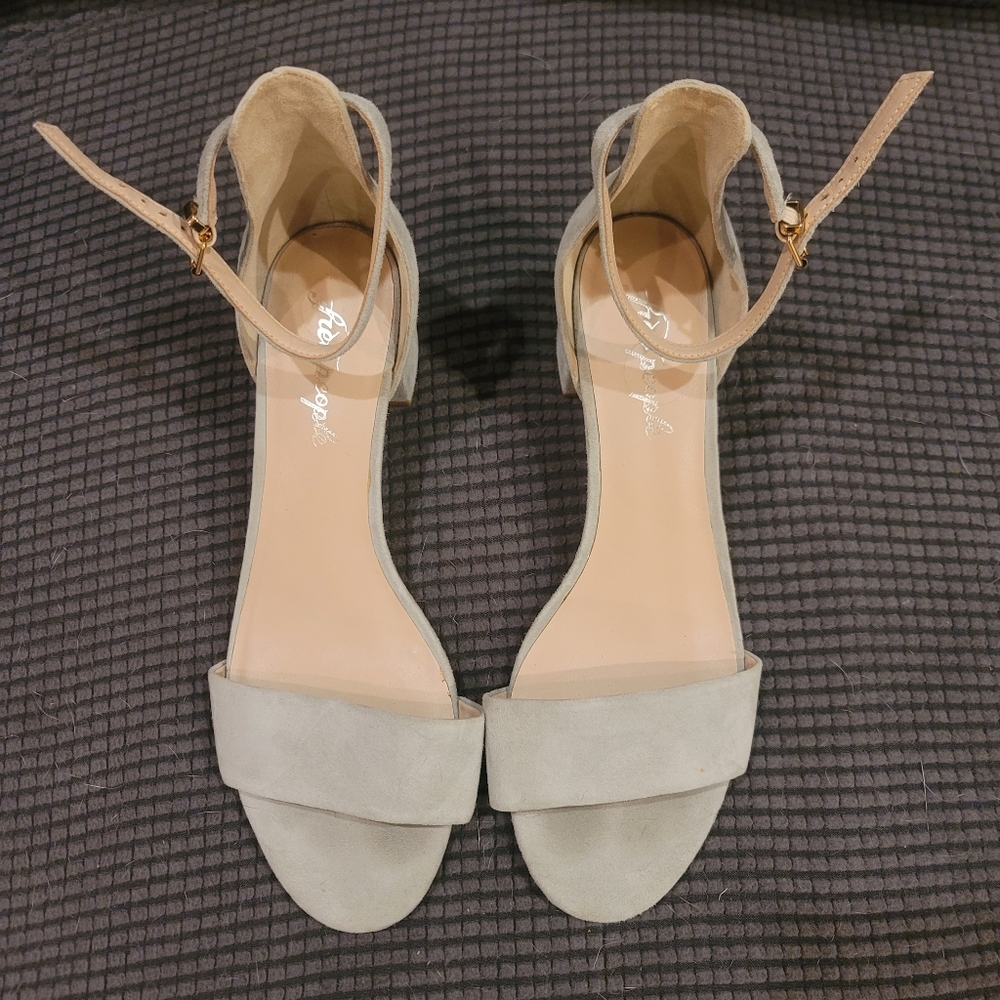 Free People Marigold Seafoam Block Heels Sandals Size 41/9.5-10